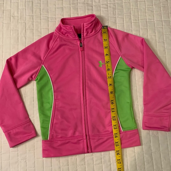 Under Armor Baby Girls Pink And Green Track Jacket, Size 4 - Picture 14 of 15